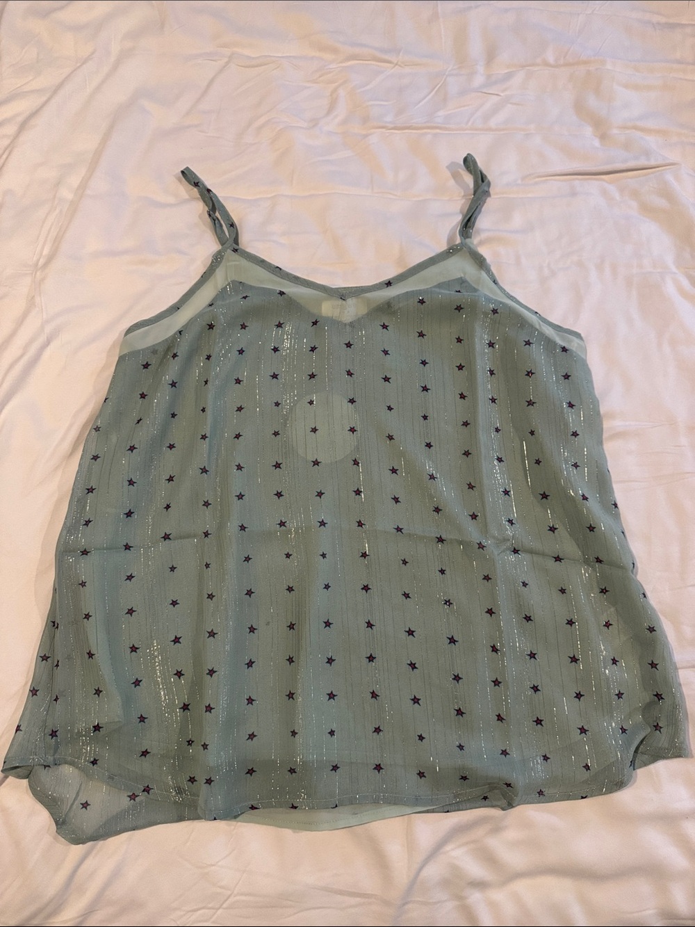 Umgee Mint Green Star-Print Spaghetti Strap Cami
